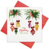 Quilled Greeting Card Merry Christmas Hanging Decorations 15x15cm