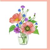 Quilled Greeting Card Flower Vase 15x15cm