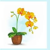 Quilled Greeting Card Yellow Orchid 15x15cm