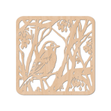 Wooden Coaster 10x10cm - Large Bird