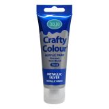 Crafty Colour Acrylic Paint 75ml Metallic Silver