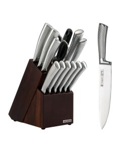 14pc Kitchen Knife Block Set Stainless Steel Blade