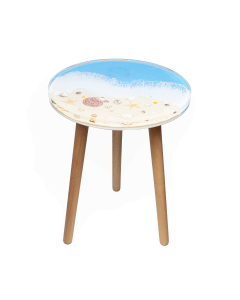 Resin Side Table Shell Beach 40x40x51.5cm