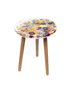 Resin Side Table Flower Garden White 40x40x51.5cm