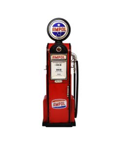 Ampol Petrol Bowser Pump Metal Ornament with Storage Red 46cm