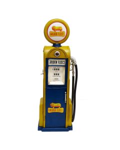 Golden Fleece Petrol Bowser Pump Metal Ornament with Storage Blue and Yellow 46cm