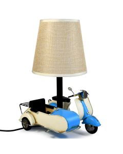 USB powered LED Lamp Scooter and Sidecar 18x15x26cm Blue