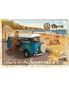 Nostalgic-Art Metal Postcard VW ready for the summer 10x14cm