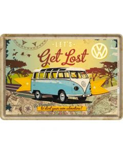Nostalgic-Art Metal Card Volkswagen Bulli Let's Get Lost
