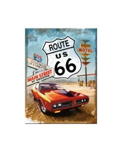 Nostalgic-Art Magnet Route 66 red car 6x8cm