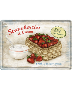 Nostalgic-Art Metal Postcard Strawberries and Cream 10x14cm