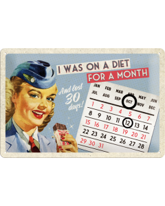 Nostalgic-Art Medium Sign Calendar On a Diet 20x30cm