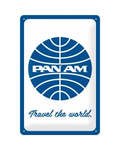 Nostalgic-Art Medium Sign Pan Am - Travel The World