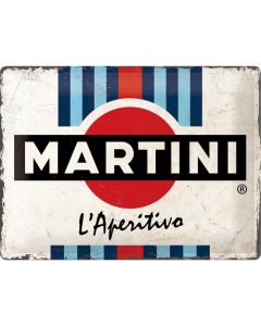 Nostalgic-Art Large Sign Martini - L'Aperitivo Racing Stripes 30x40cm