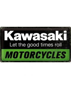 Nostalgic-Art Long Sign Kawasaki Motorcycles 25 x 50cm