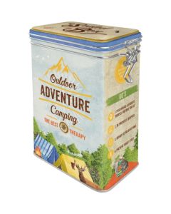 Nostalgic-Art Clip Top Tin Outdoor Camping Adventure 7.5x11x17.5cm