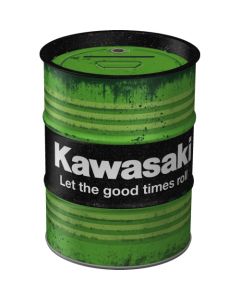 Nostalgic-Art Money Box Oil Barrel Kawasaki Let The