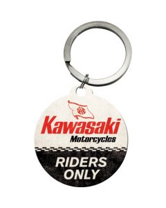 Nostalgic-Art Keyring Round Kawasaki Riders Only
