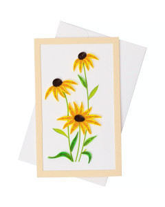 Quilled Framed Standing Greeting Card Yellow Daisy 7.5x12.5cm