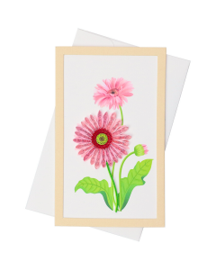 Quilled Framed Standing Greeting Card Pink Gerbera 7.5x12.5cm