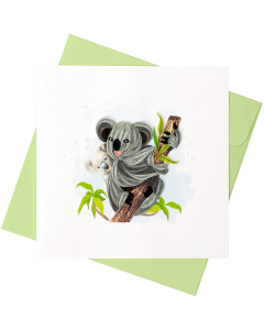 Quilled Greeting Card Koala New 15x15cm