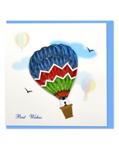 Quilled Card Best Wishes Hot Air Balloon