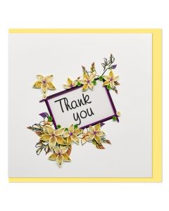 Quilled Card Thank You - Cream Flowers