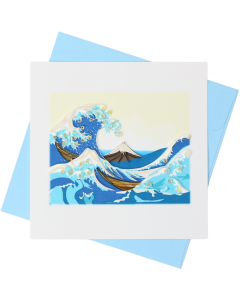Quilled Greeting Card Japanese Waves 15x15cm