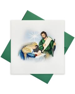 Quilled Greeting Card Christmas Baby Jesus 15x15cm