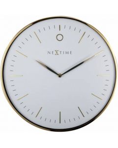 NeXtime Glamour Wall Clock Gold & White 40cm