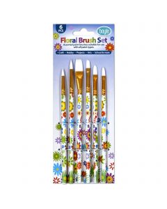Floral Paint Brush Set of 6pcs