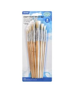 Craft Natural Hog Hair 8 Pack Brush Set Round