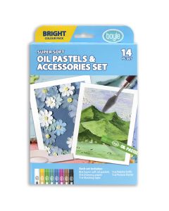 Oil Pastels and Accessories 14pc Set - Bright Colours
