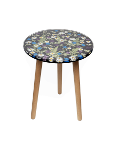 Resin Side Table Tranquil Garden Black 40x40x51.5cm