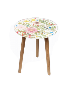 Resin Side Table Barbeton Daisy White 40x40x51.5cm