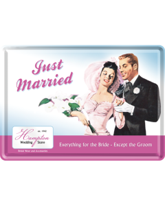 Nostalgic-Art Metal Postcard Just Married 10x14cm