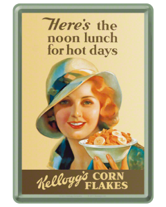 Nostalgic-Art Metal Postcard Kelloggs noon lunch 10x14cm