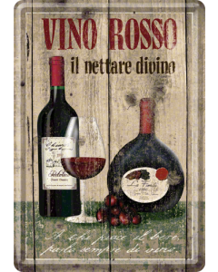 Nostalgic-Art Metal Postcard Vino Rosso 10x14cm