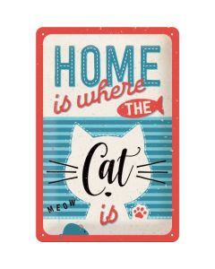 Nostalgic-Art Medium Sign Home is where the cat is 20x30cm