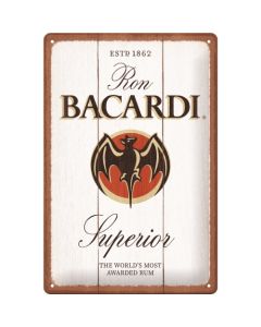 Nostalgic-Art Medium Sign Bacardi Superior White 20x30cm