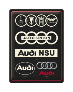 Nostalgic-Art Large Sign Audi Logo Evolution 30x40cm