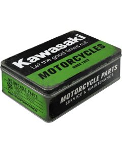 Nostalgic-Art Flat Storage Tin Kawasaki Motorcycles 23x16x7cm