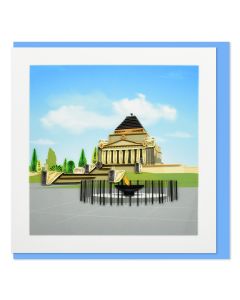 Quilled Greeting Card Shrine of Remembrance 15x15cm