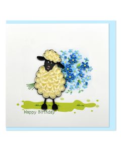 Quilled Greeting Card Happy Birthday Sheep 15x15cm