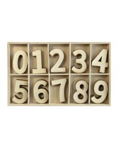 Plywood Number Set 50pcs in Tray