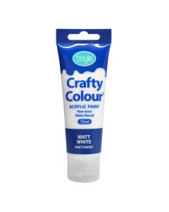 Crafty Colour Acrylic Paint 75ml Matt White