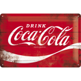 Nostalgic-Art Medium Sign Coca Cola Logo Red Wave