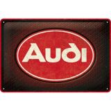 Nostalgic-Art Medium Sign Audi Logo Red Shine
