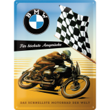 Nostalgic-Art Large Sign BMW Motorcycle Flag/Brown/Blue
