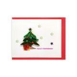 Quilled Mini Card Christmas Tree - Merry Christmas